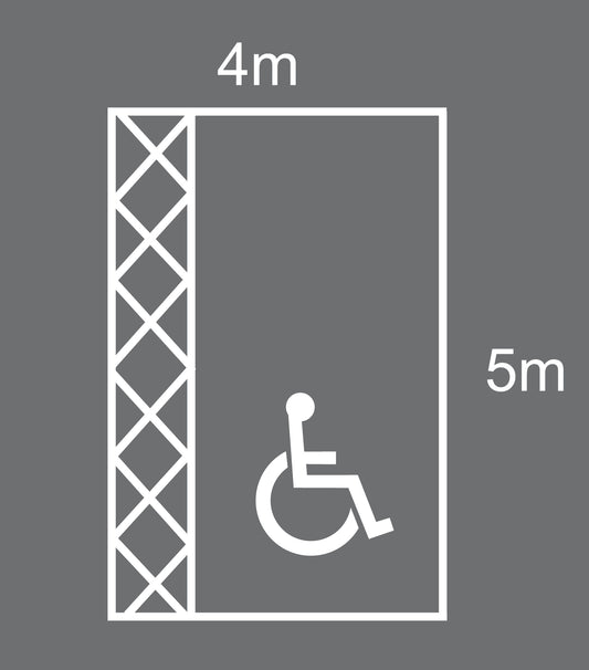 Disabled Parking Bay 1 Side Hatching 4x5m