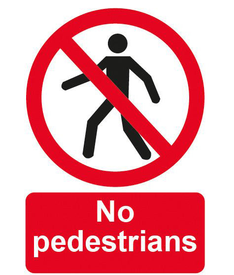 No Pedestrians with text Sign 1m