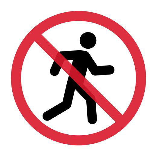 No Pedestrians Sign 1m
