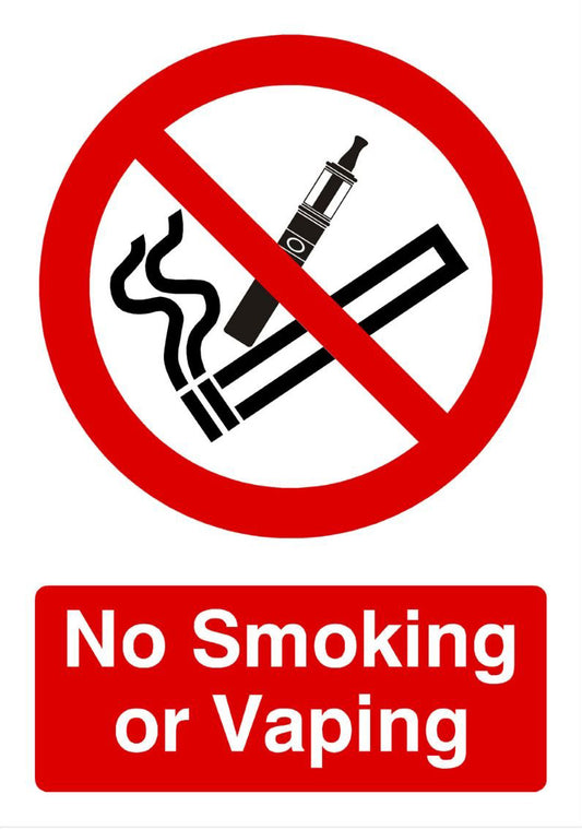 No Smoking or Vaping 1.2m with text