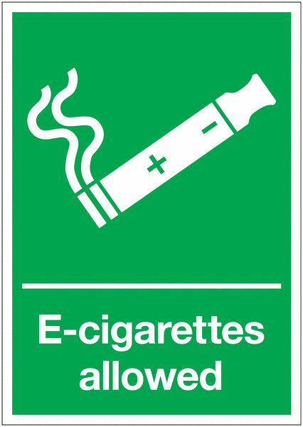 "E-cigarettes allowed" sign 1.2m