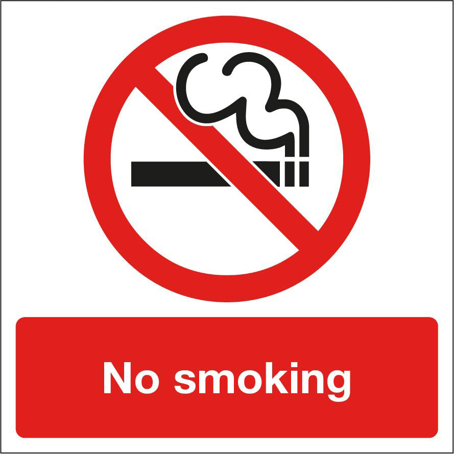 No Smoking area 1.2m with text