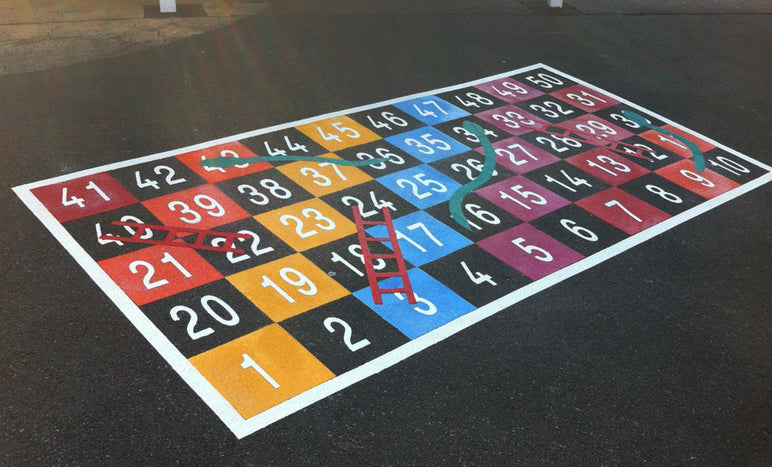 Snakes and Ladders Grid 1-50